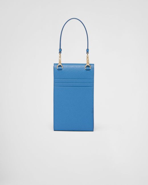 Prada Blue Mini Bag Aus Saffiano-leder