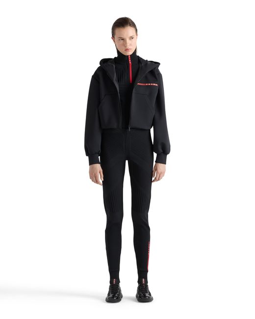 Prada Black Re-Nylon Piqué Leggings