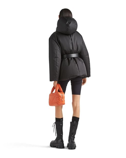 Prada Black Re-Nylon Hooded Down Jacket