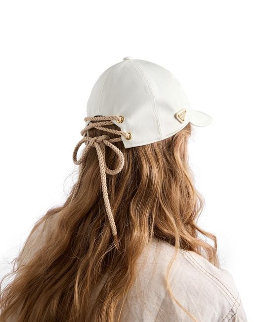 Prada White Cotton Baseball Cap