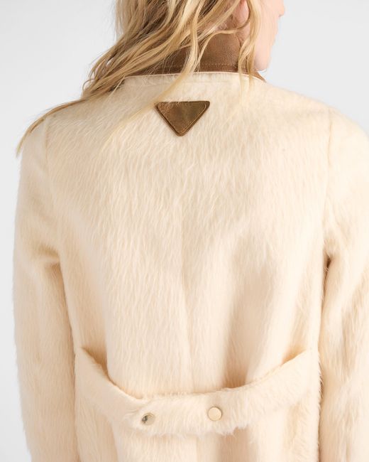 Prada Natural Double-Breasted Aspen Jacket