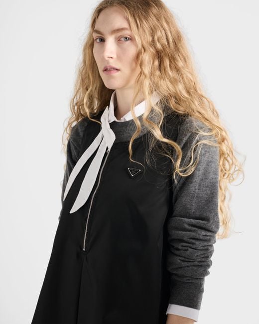 Prada Black Re-Nylon Mini-Dress