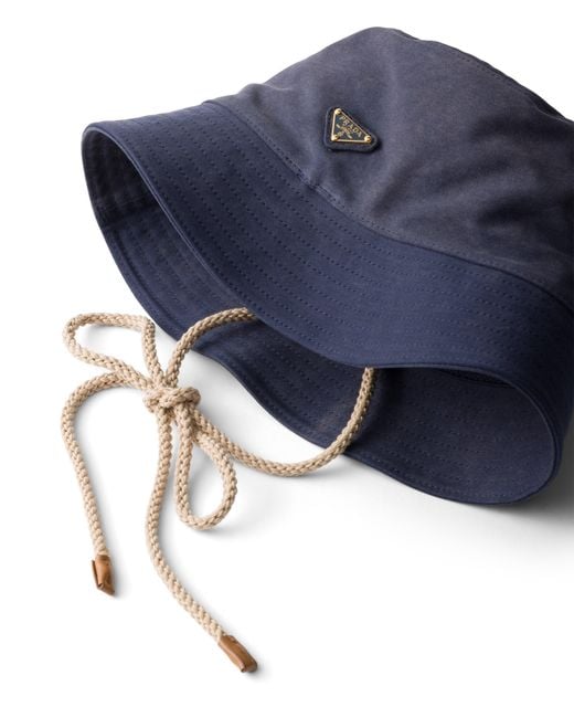 Prada Blue Cotton Bucket Hat
