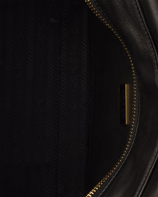 Prada Black Explore Medium Nappa Leather Shoulder Bag With Flap