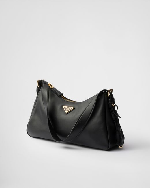 Prada Black Mittelgroße Aimée Schultertasche Aus Leder, Damen