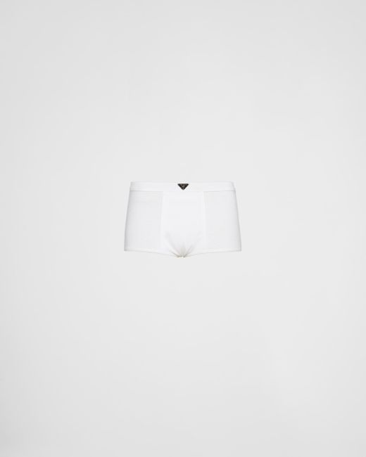 Prada White Jersey Shorts