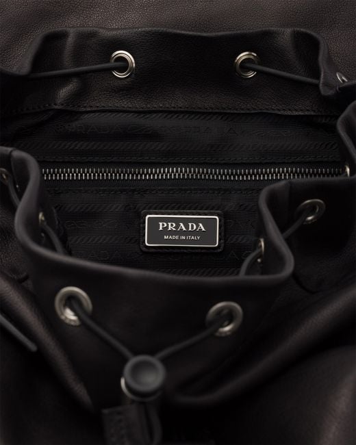Prada Black Explore Leather Backpack for men