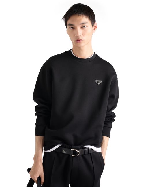 Prada Black Technical Cotton Sweatshirt for men