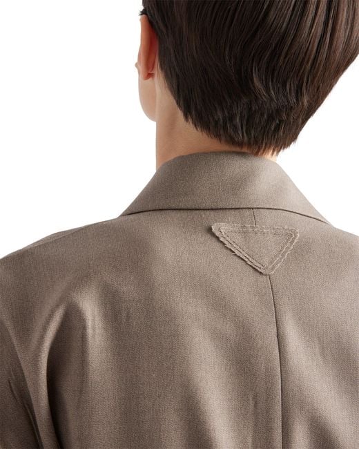 Prada Natural Mouliné Wool Blouson Jacket