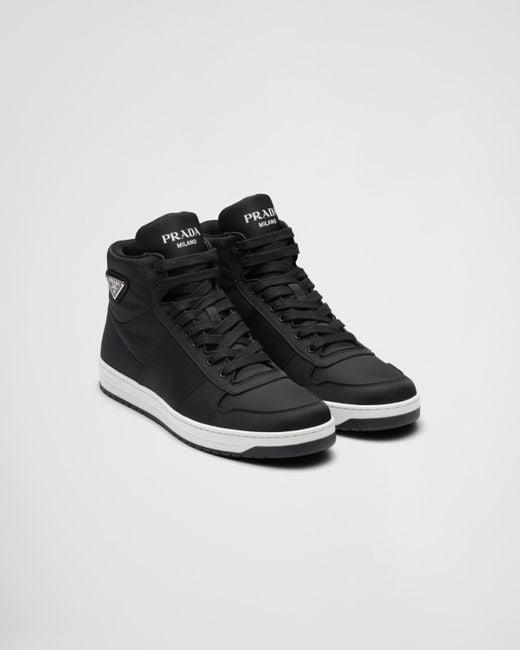 Prada Re-nylon Gabardine High-top Sneakers in Black for Men | Lyst
