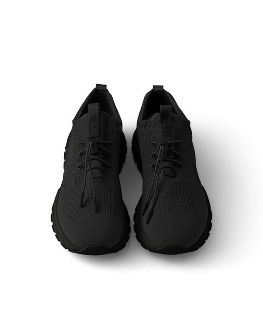 Prada Prax Sneakers Mit Elastischer Spitze in Black für Herren