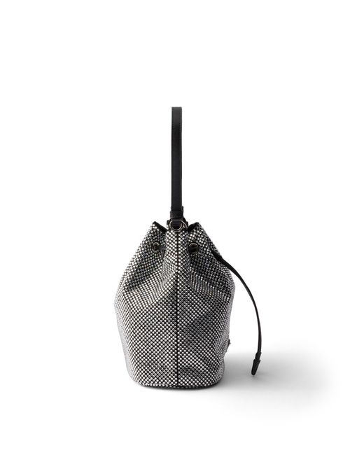 Prada White Mini-Studded Satin Bag