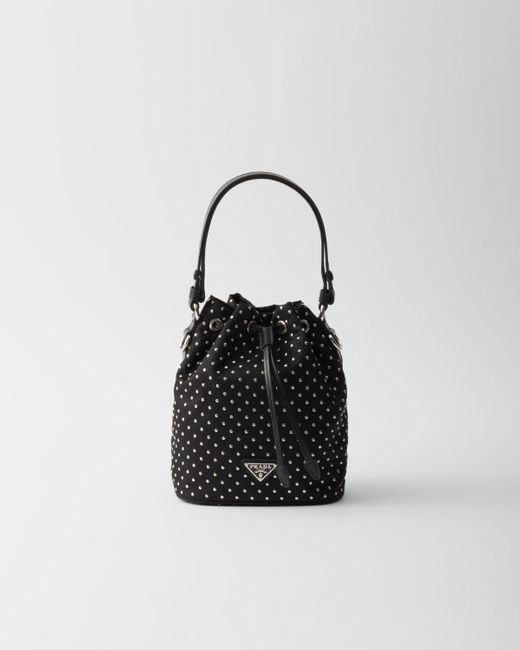 Prada Black Mini Bag Aus Re-Nylon Mit Nieten