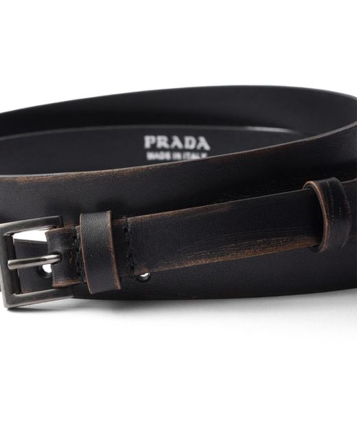 Prada White Leather Belt for men