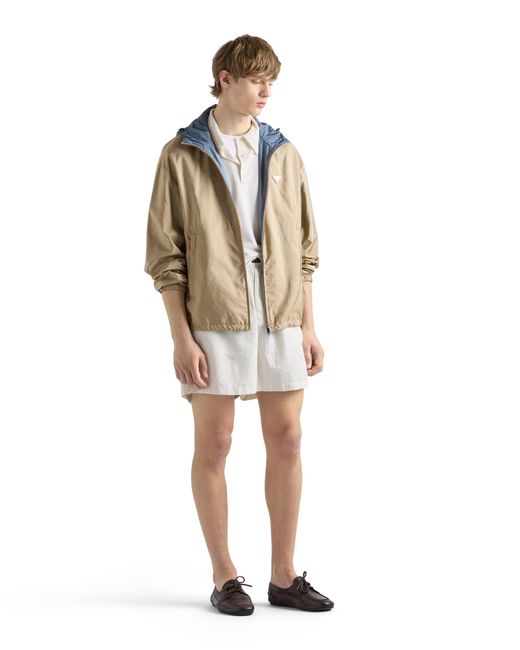 Prada Natural Reversible Re-Nylon Jacket, Camel/Aviation for men