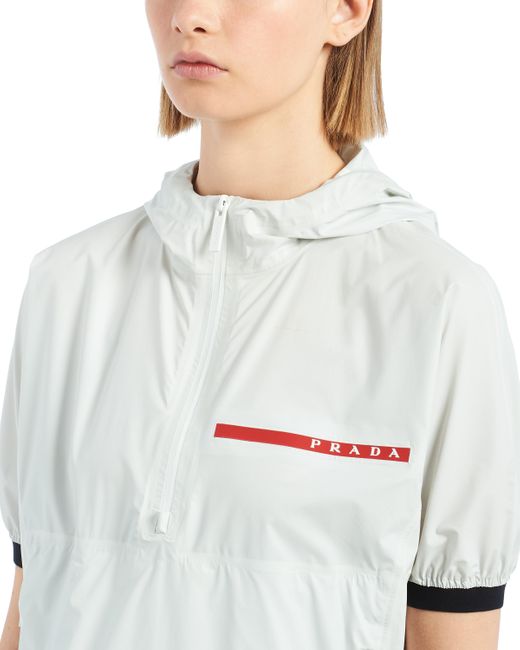 Prada White Light Nylon Short-sleeved Jacket