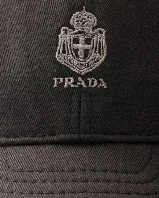 Prada White Old Gabardine Baseball Cap for men