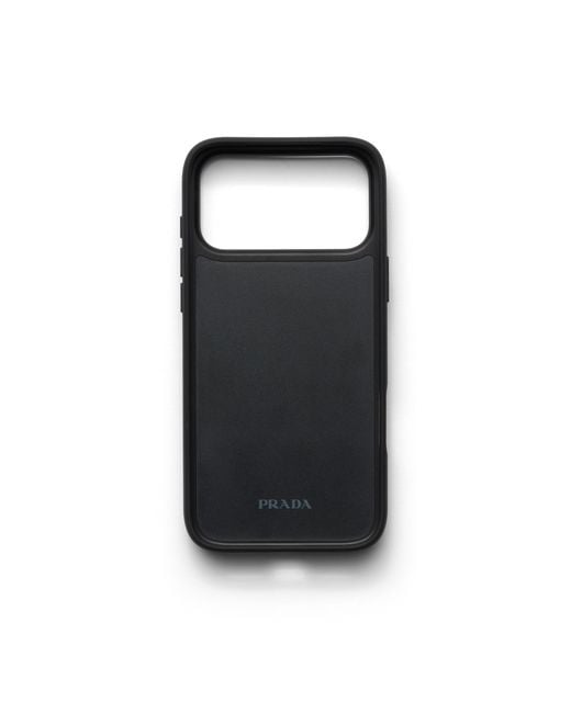 Prada Blue Saffiano Leather Case For Iphone 17 Pro Max for men