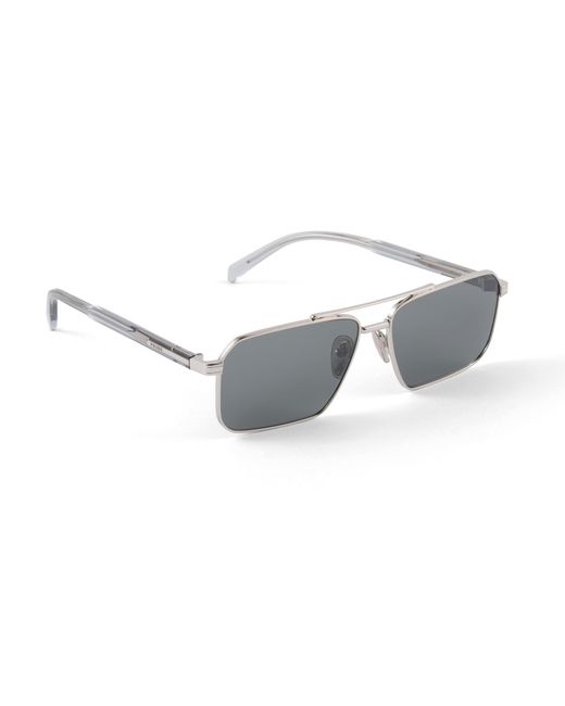 Prada Gray Sunglasses With Logo for men