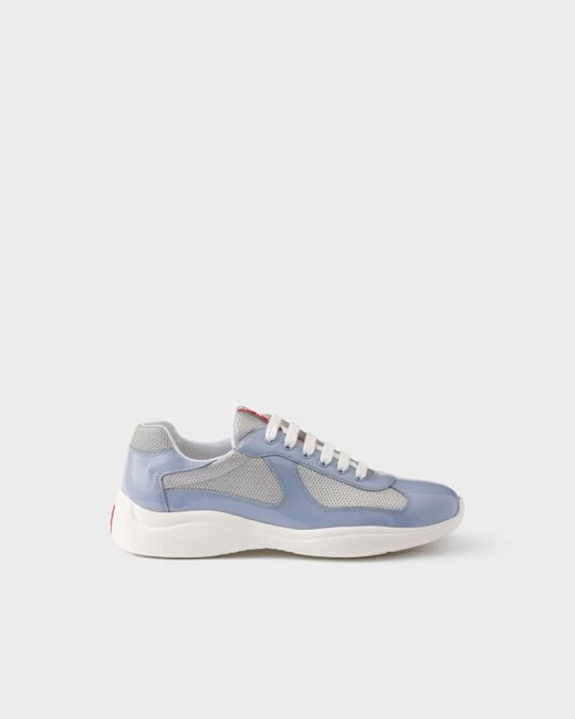 Baskets America's Cup En Cuir Verni Prada pour homme en coloris Blue