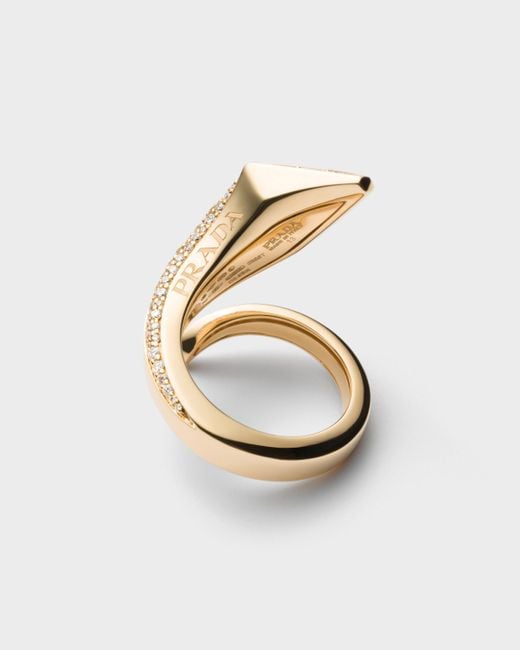 Prada White Eternal Schlangenring Aus Gelbgold Mit Diamanten