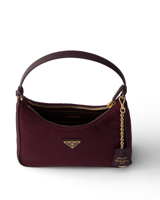 Prada Purple Re-Edition 2005 Re-Nylon And Saffiano Mini Bag
