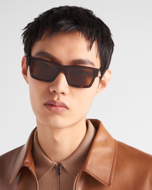 Prada Multicolor Sunglasses With Iconic Metal Plaque for men