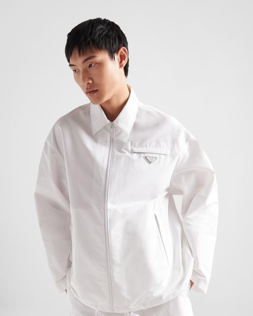 Prada White Technical Poplin Jacket for men