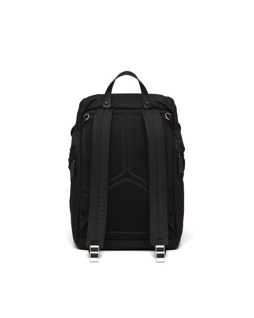 Prada Black Re-Nylon And Saffiano Leather Backpack for men