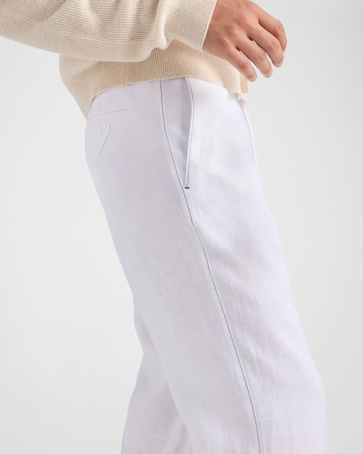 Prada White Linen Pants for men