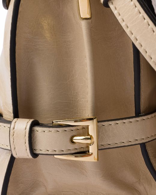 Prada Natural Leather Shoulder Bag