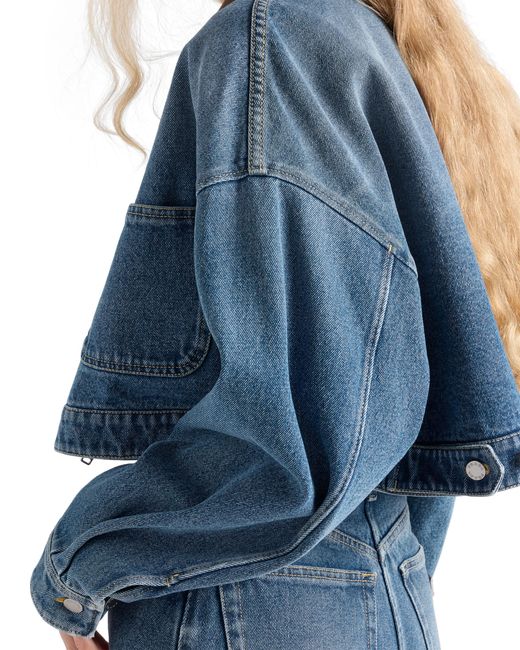 Prada Blue Cropped Denim Jacket