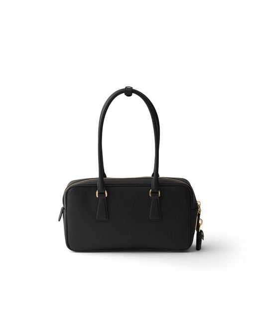 Prada Black Small Saffiano Leather Top-Handle Bag