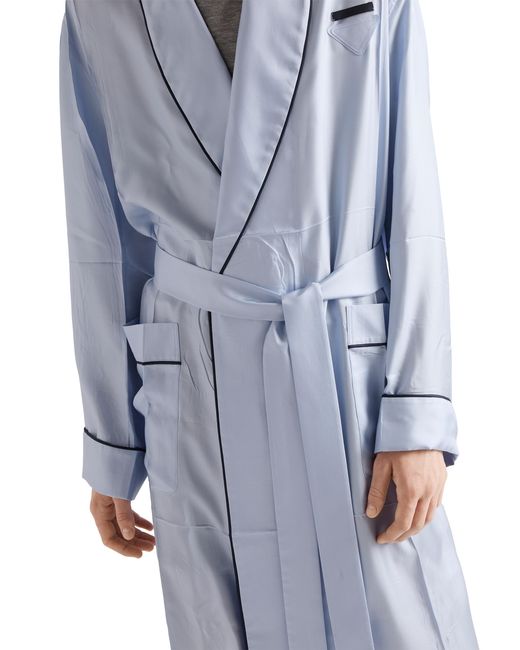 Prada Blue Silk Robe for men