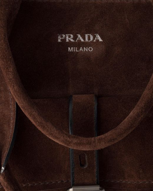 Prada Brown Route Large Suede Tote Bag