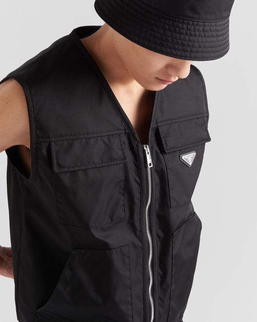 Prada Black Re-Nylon Vest for men