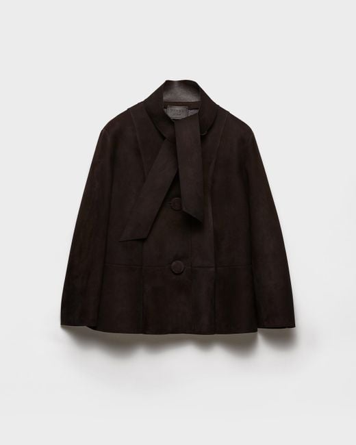 Prada Black Bonded Suede Jacket