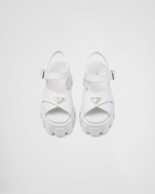 Prada White Monolith Rubber Sandals