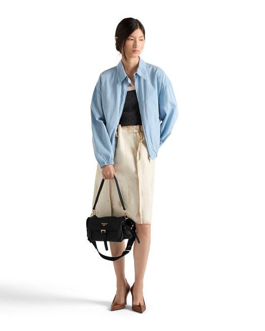 Prada Black Explore Medium Nappa Leather Shoulder Bag With Flap