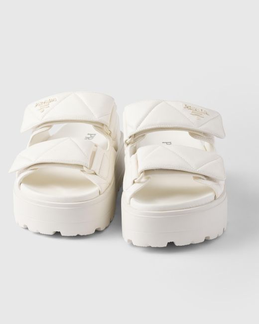 Prada Natural Padded Nappa Leather Slides