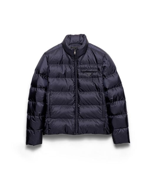 Prada Blue Medium-Weight Re-Nylon Down Jacket for men