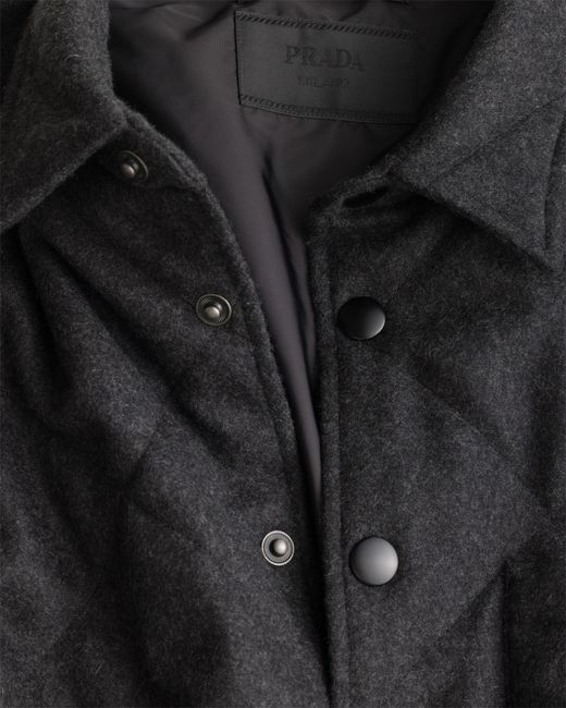 Camicia Trapuntata di Prada in Black da Uomo