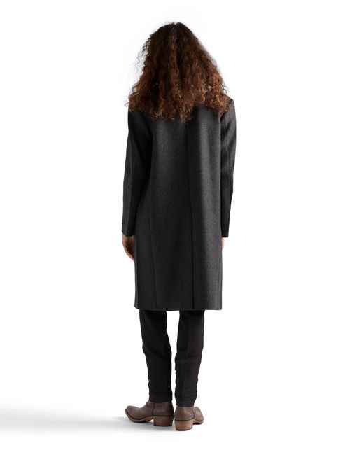 Prada Black Single-Breasted Wool Coat for men
