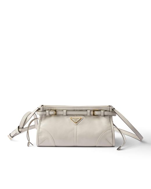 Prada Natural Bonnie Small Leather Shoulder Bag