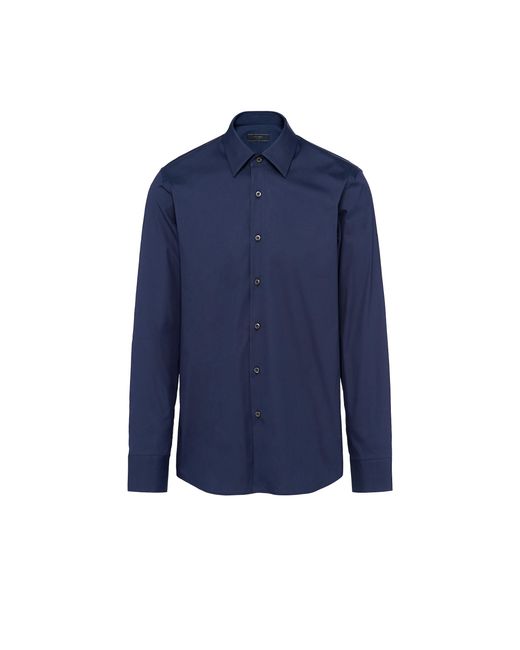 Camicia In Cotone Stretch di Prada in Blue da Uomo