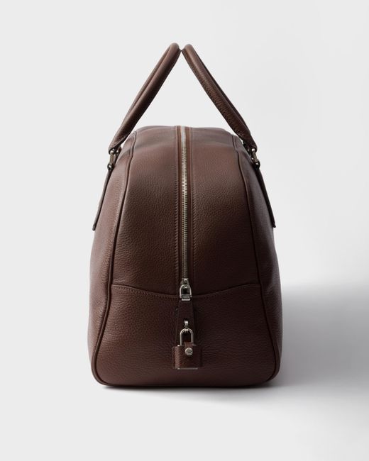 Prada Brown Leather Duffle Bag