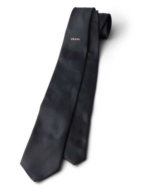 Prada White Silk Tie for men