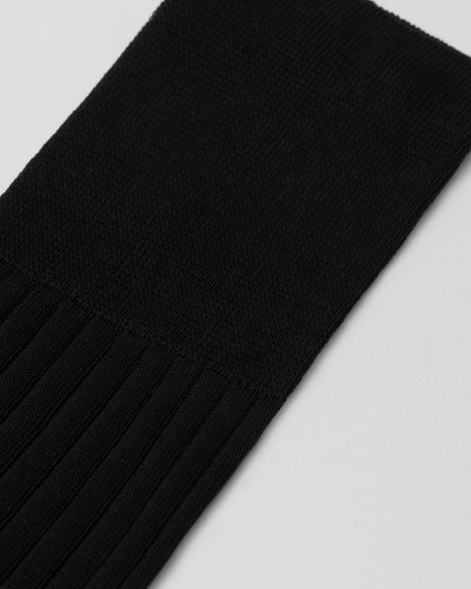 Chaussettes Mi-Mollet En Coton Prada pour homme en coloris Black