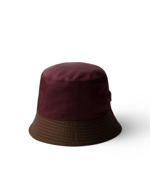 Prada Brown Re-Nylon Two-Tone Bucket Hat for men