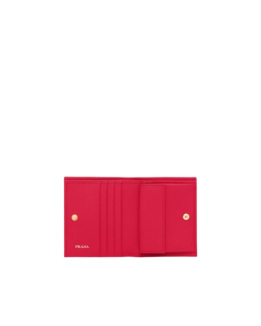 Prada Red Small Saffiano Leather Wallet